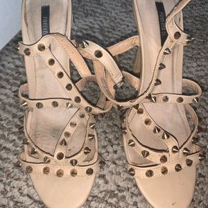 Studded nude heels